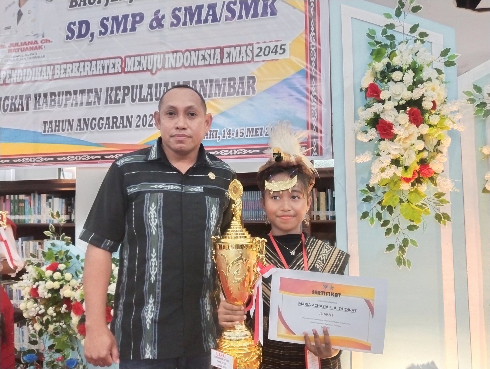 Maria Achazia F A Ohoirat Rai Juara 1 Lomba Literasi Tingkat SD, Siap Wakili Tanimbar Ke Tingkat Provinsi