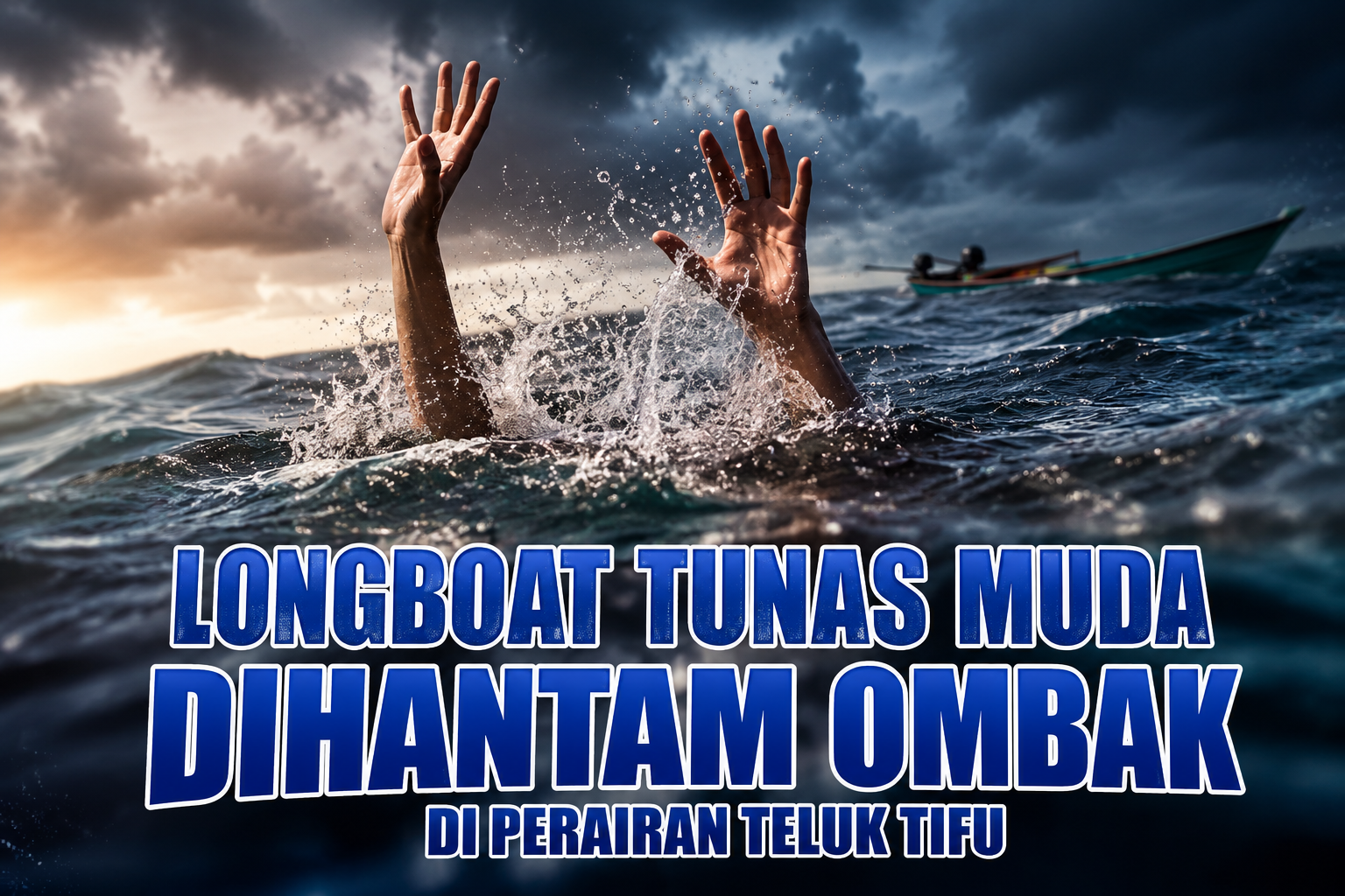 Longboat Tunas Muda Dihantam Ombak di Perairan Teluk Tifu, Satu Penumpang Masih Hilang