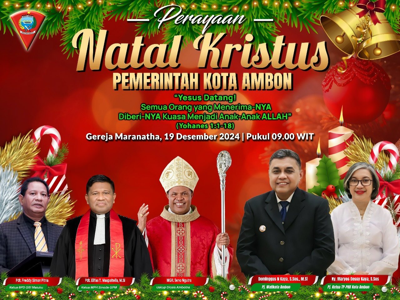 Lekransy Ajak Seluruh Pegawai Kristen Hadiri Natal Pemkot