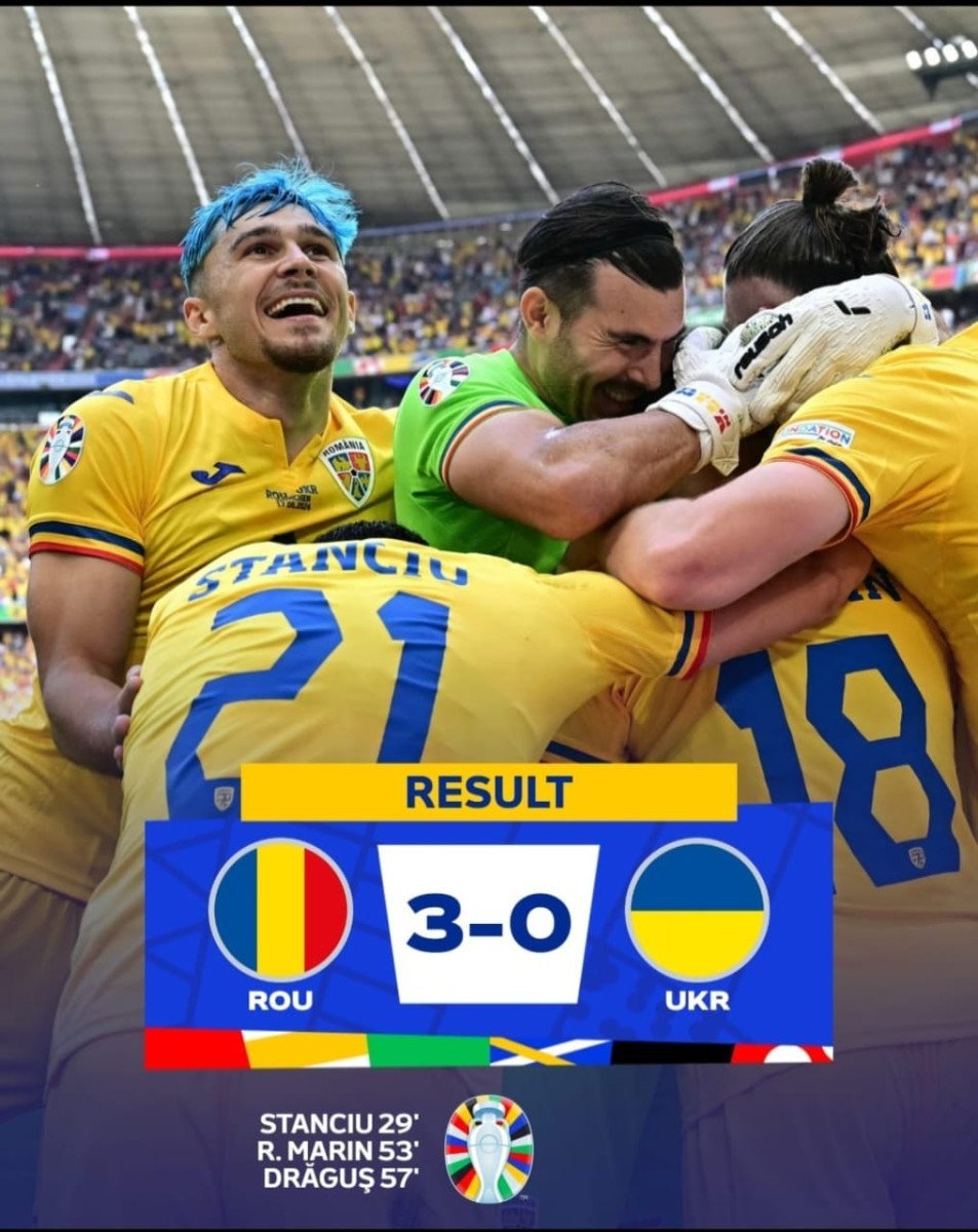 Menarik, Rumania Bungkam Ukraina dengan 3 Gol tanpa Balas