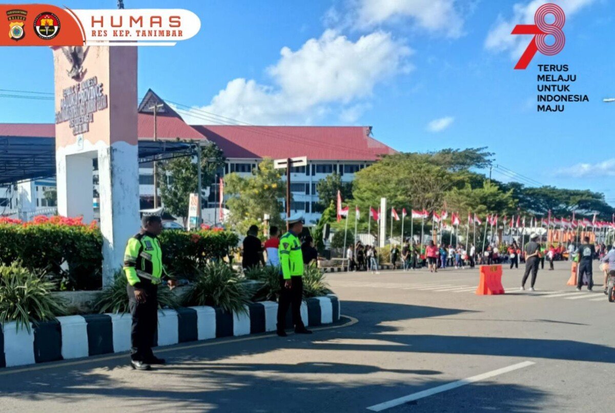 Sat Lantas Polres Kepulauan Tanimbar berikan Pengamanan dan Pengaturan berlangsungnya giat CFD
