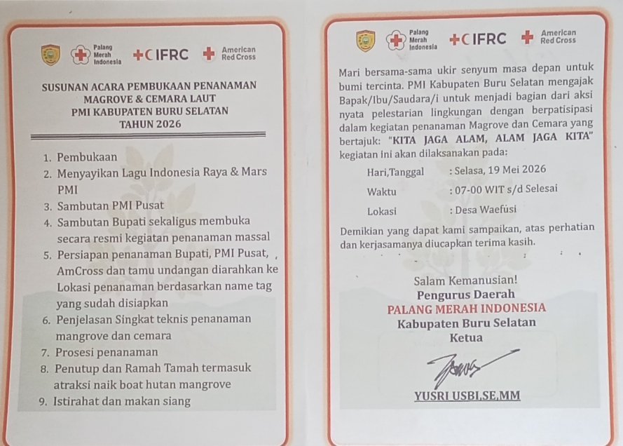 Besok PMI BurseL Gaungkan Aksi Hijau, Mangrove dan Cemara Laut Akan Ditanam di Waefusi