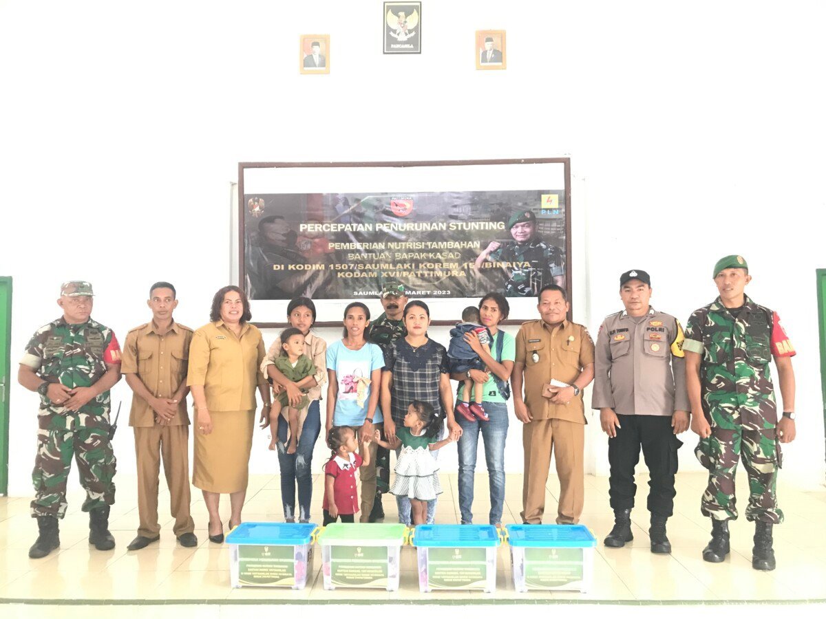 Peduli Stunting Tanimbar, Kodim Saumlaki Salur Bantuan KASAD TNI