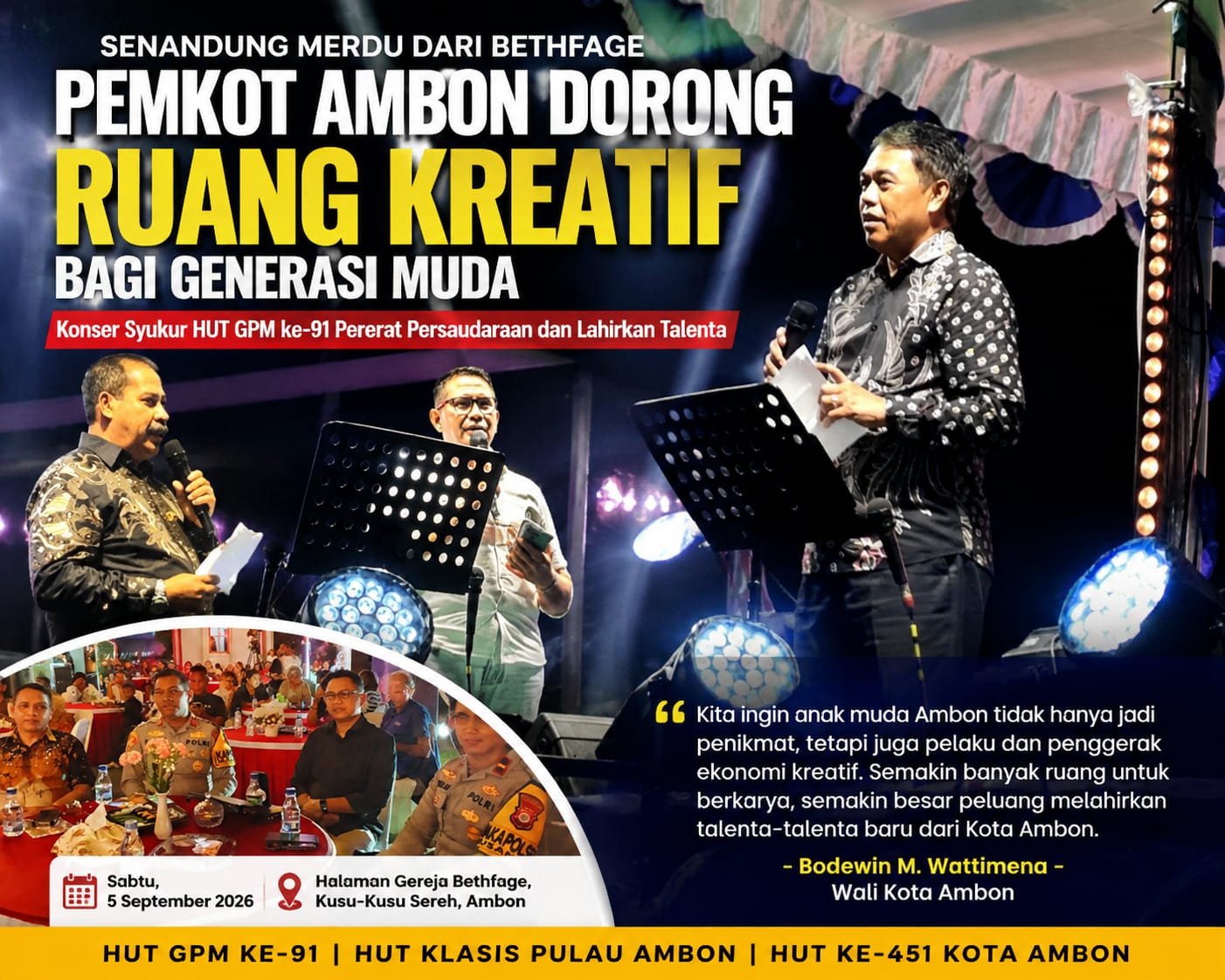 Senandung Merdu dari Bethfage, Pemkot Ambon Dorong Ruang Kreatif bagi Generasi Muda