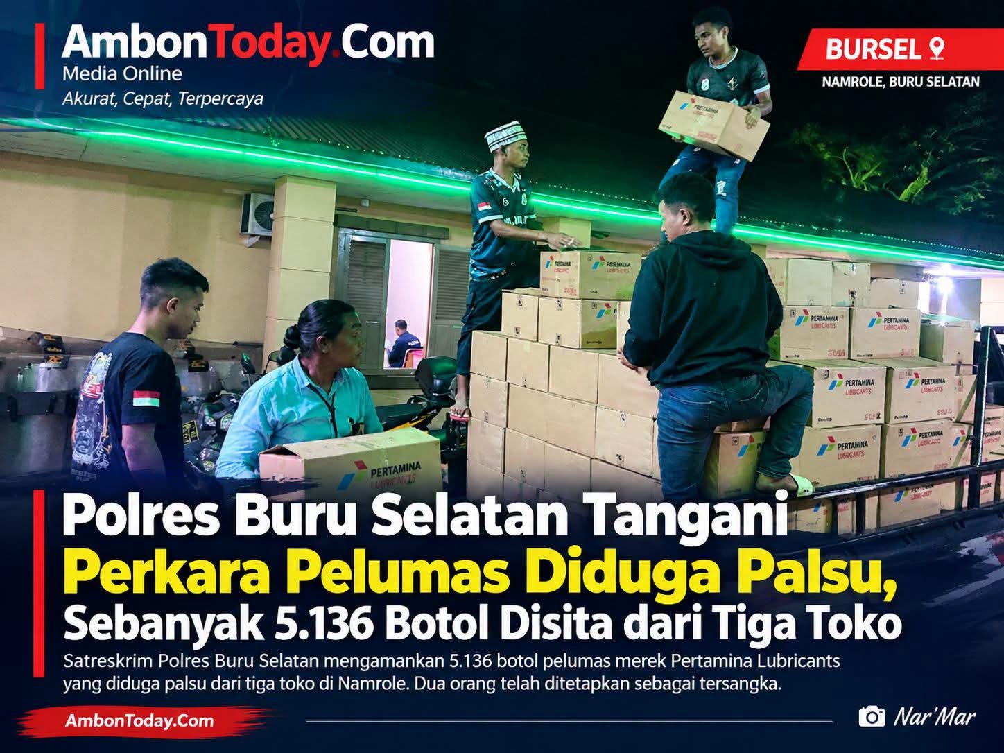 Kapolres Bursel Didesak Tahan Bos Toko Lima Jaya LA, Forsippman Soroti Status Tersangka dan Barang Bukti