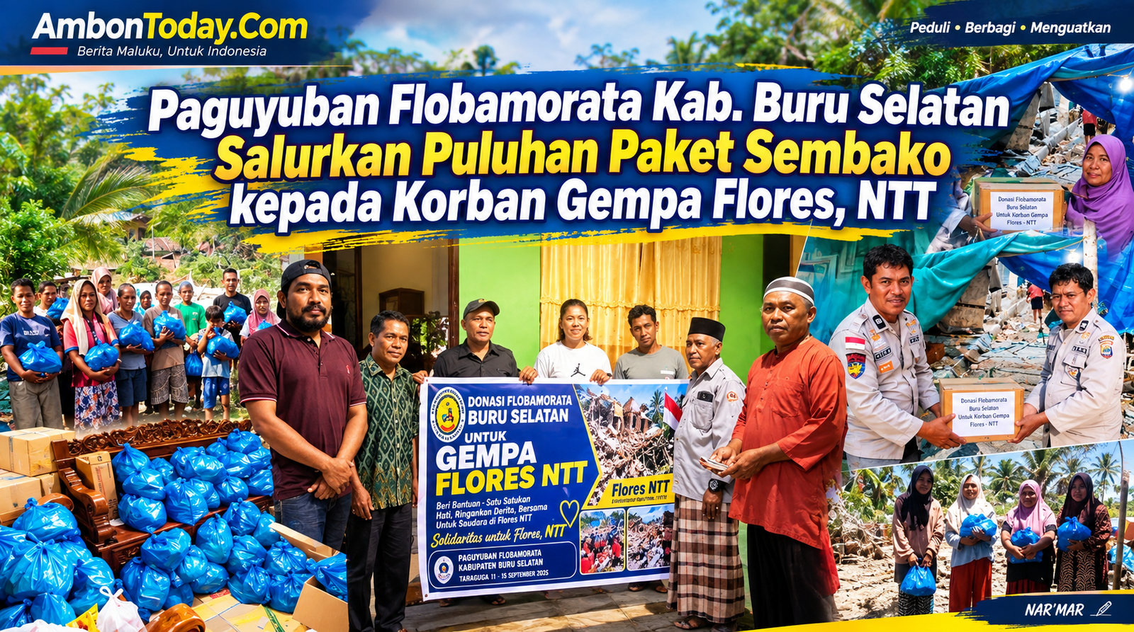 Paguyuban Flobamorata Bursel Salurkan Bantuan kepada Korban Gempa Flores, NTT