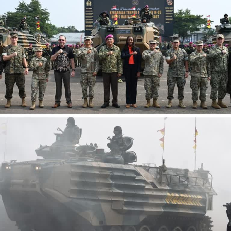 AS Serahkan Kendaraan Amfibi Serbu kepada Korps Marinir Indonesia, Perkuat Kemitraan Pertahanan 