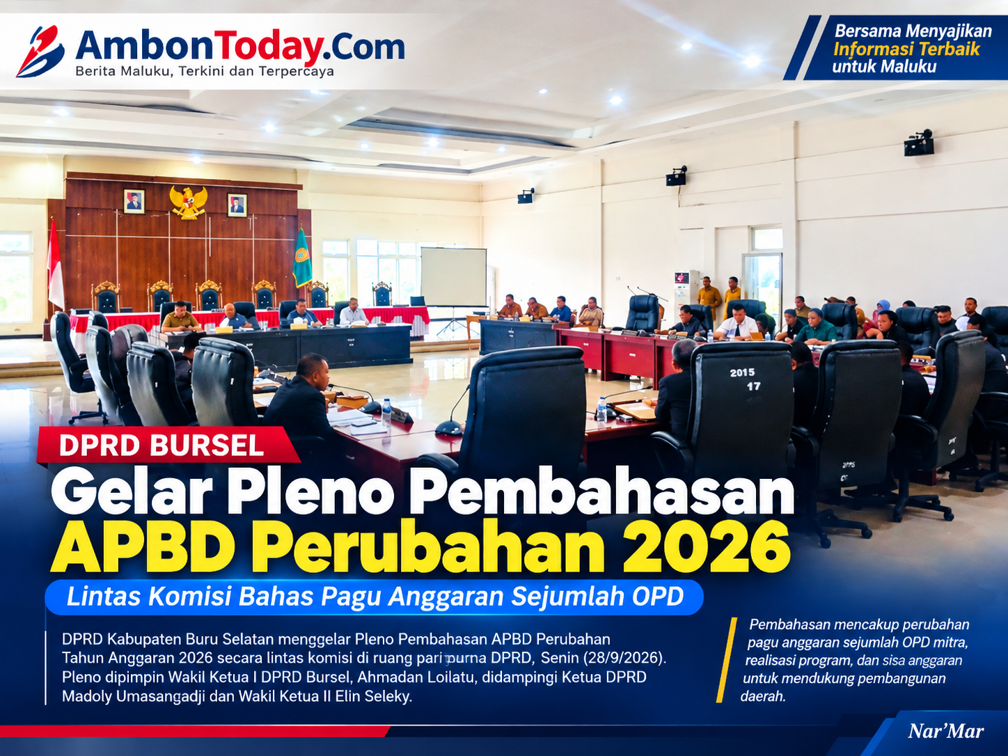 Komisi II DPRD Bursel Bahas Perubahan Pagu Anggaran Sejumlah OPD