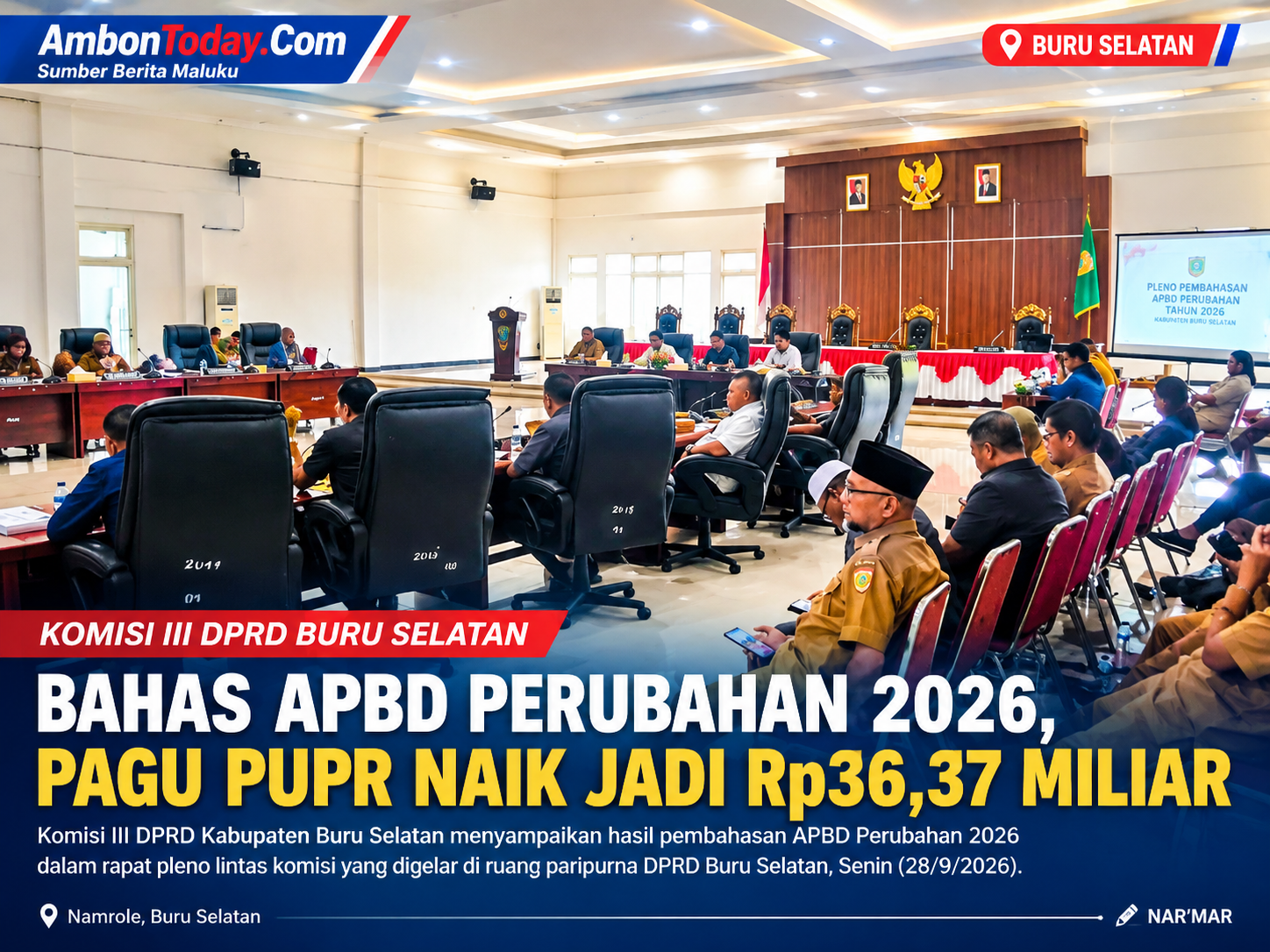 Komisi III DPRD Bursel Bahas APBD Perubahan 2026, Pagu PUPR Naik Jadi Rp36,37 Miliar