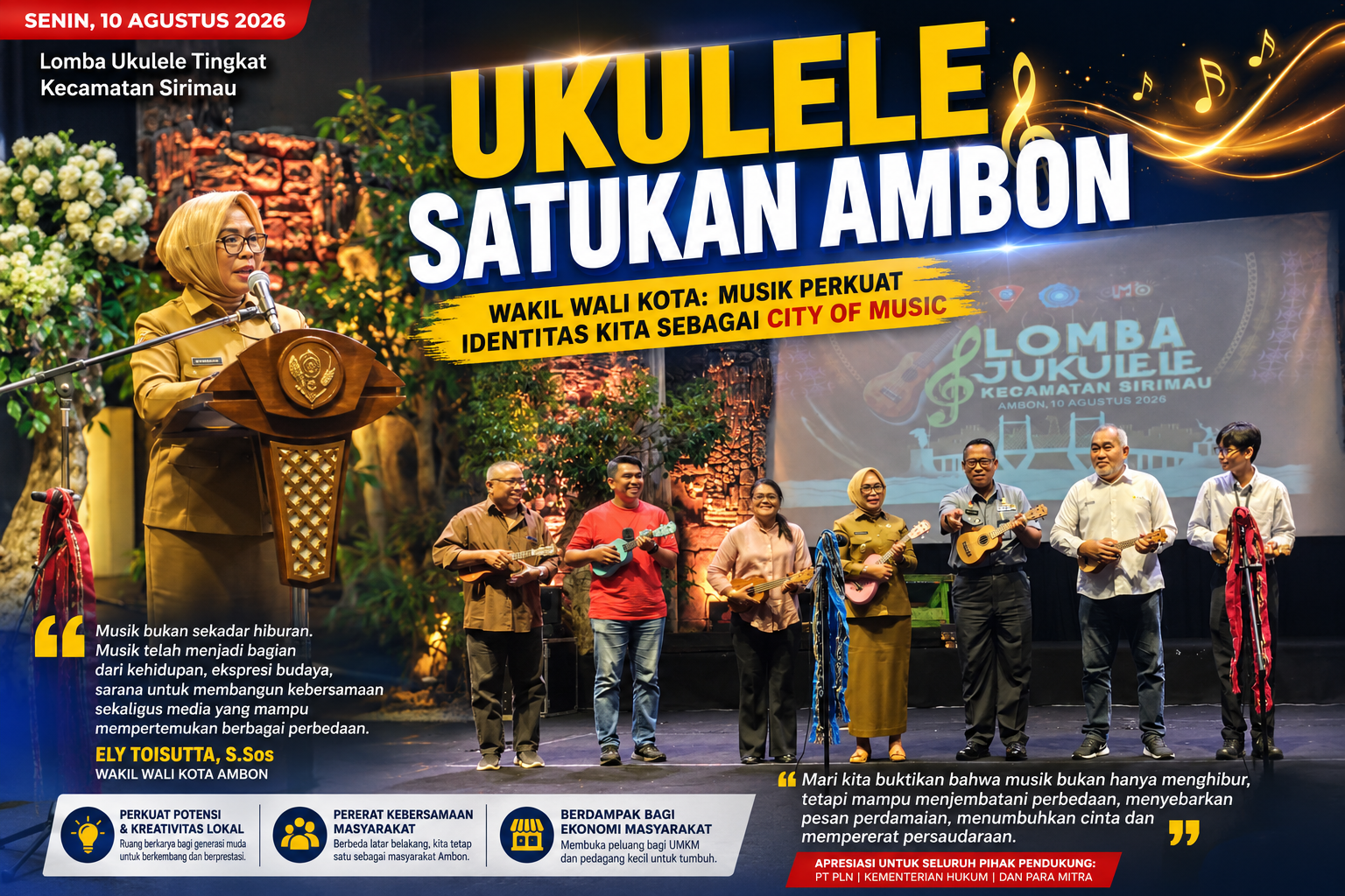 Lomba Ukulele Sirimau, Ely Toisutta: Musik Perkuat Identitas Ambon Sebagai City of Music