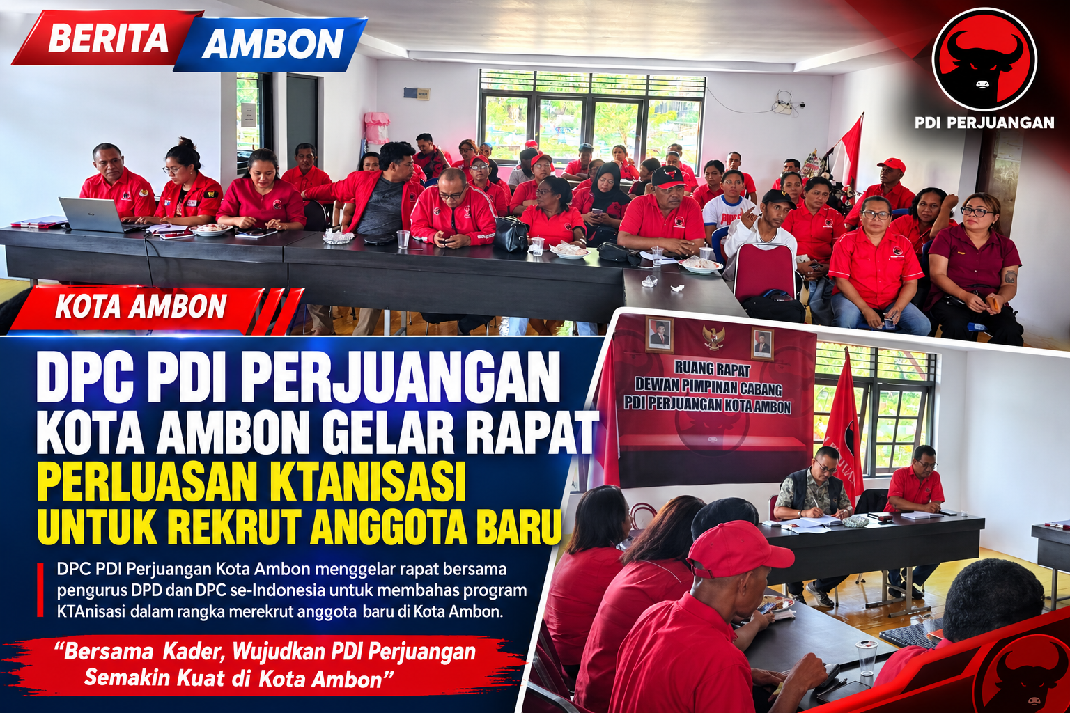 DPC PDI Perjuangan Kota Ambon Canangkan Gerakan KTanisasi, Target Rekrut 2.500-3.000 Anggota