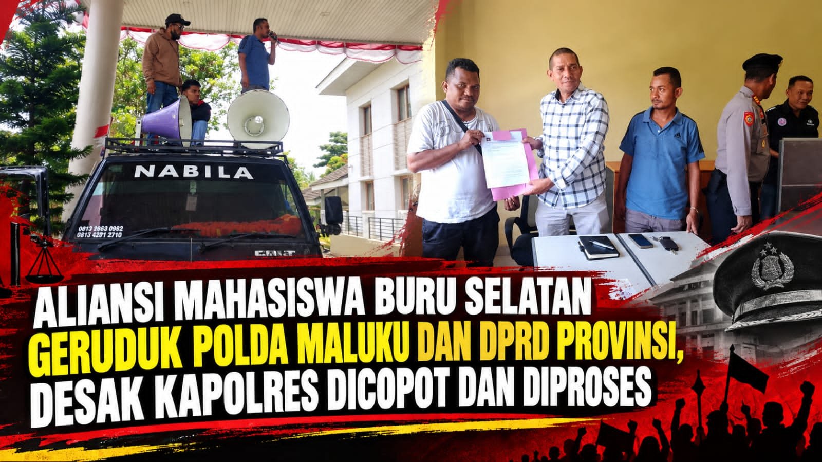 Aliansi Mahasiswa Buru Selatan Geruduk Polda Maluku dan DPRD Provinsi, Desak Kapolres Dicopot Dan Diproses