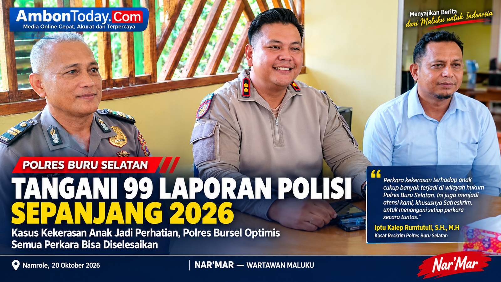 Polres Bursel Tangani 99 Laporan Polisi Sepanjang 2026, Kasus Kekerasan Anak Jadi Perhatian 
