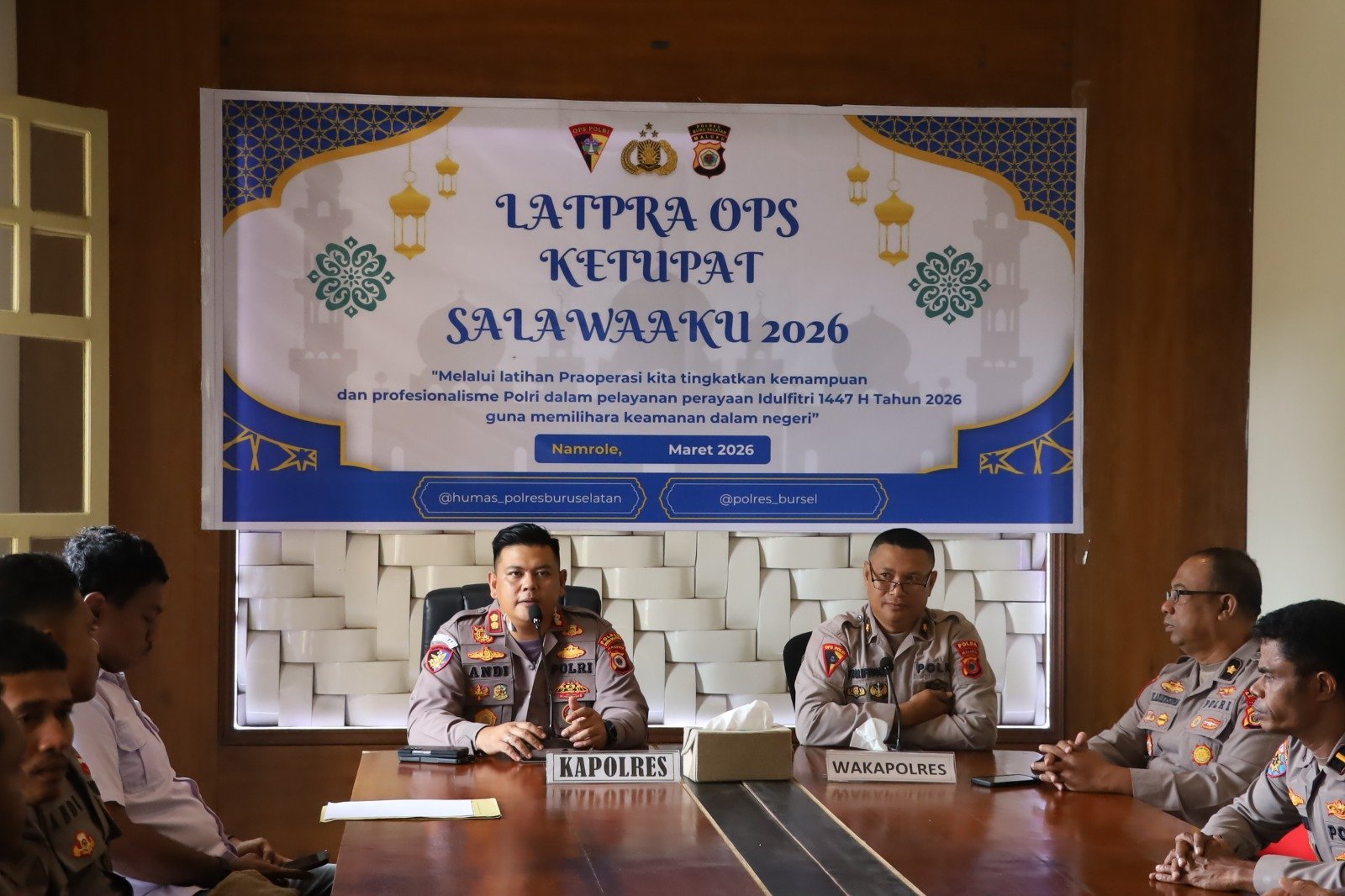 Polres Bursel Matangkan Pengamanan Idul Fitri Lewat Lat Pra Ops Ketupat Salawaku 2026