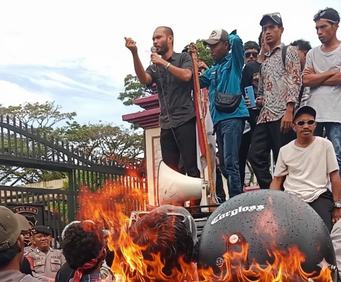 Ban Terbakar, Keadilan Dipertanyakan: Pemuda Ambalau Gugat Polisi atas Mandeknya Kasus Penikaman Ibu Paruh Baya